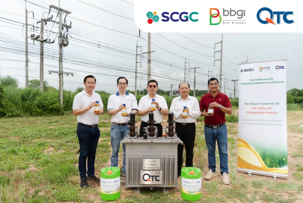 BBGI, in collaboration with SCGC and QTC, announces successful bio-based transformer oil trial, starting pilot implementation in Rayong Province, with plans for commercial expansion